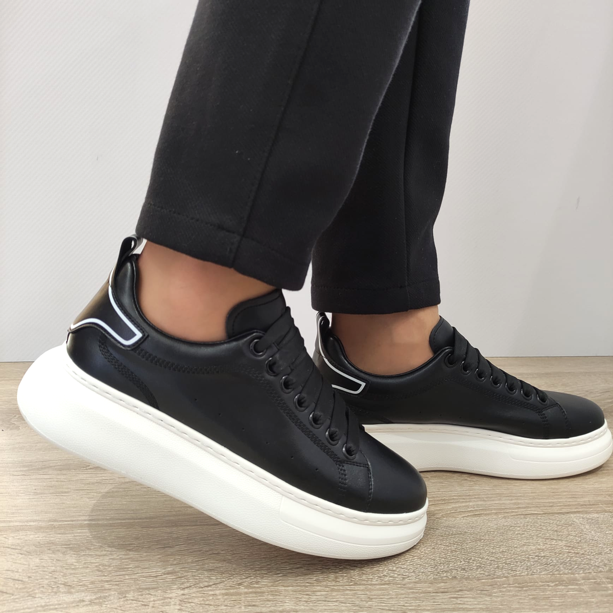 PANTOFI CASUAL BARBATI FRANCO GERARDO 3221 NEGRI + TALPA ALBA - imagine 2