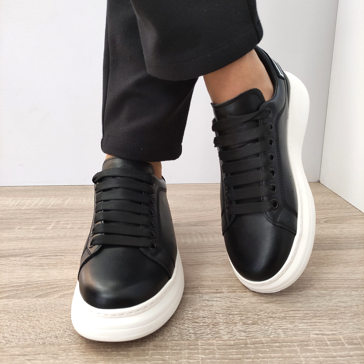 PANTOFI CASUAL BARBATI FRANCO GERARDO 3221 NEGRI + TALPA ALBA - imagine 3