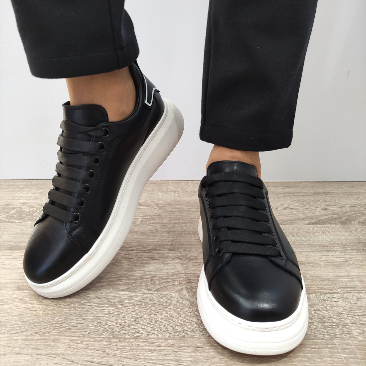 PANTOFI CASUAL BARBATI FRANCO GERARDO 3221 NEGRI + TALPA ALBA - imagine 5