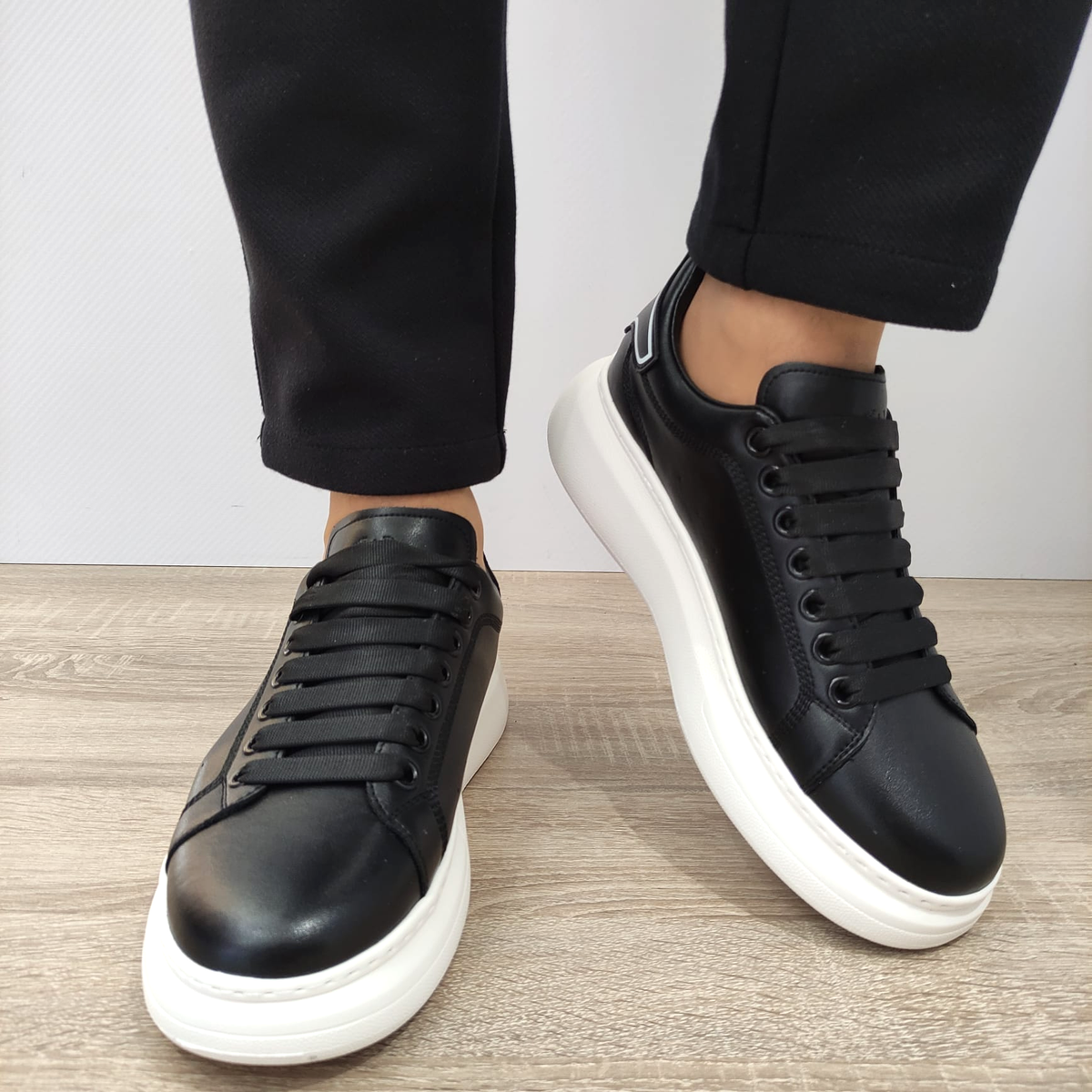 PANTOFI CASUAL BARBATI FRANCO GERARDO 3221 NEGRI + TALPA ALBA - imagine 6