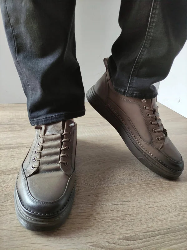 PANTOFI CASUAL BARBATI FRANCO GERARDO W25513-1 KAKI - imagine 4
