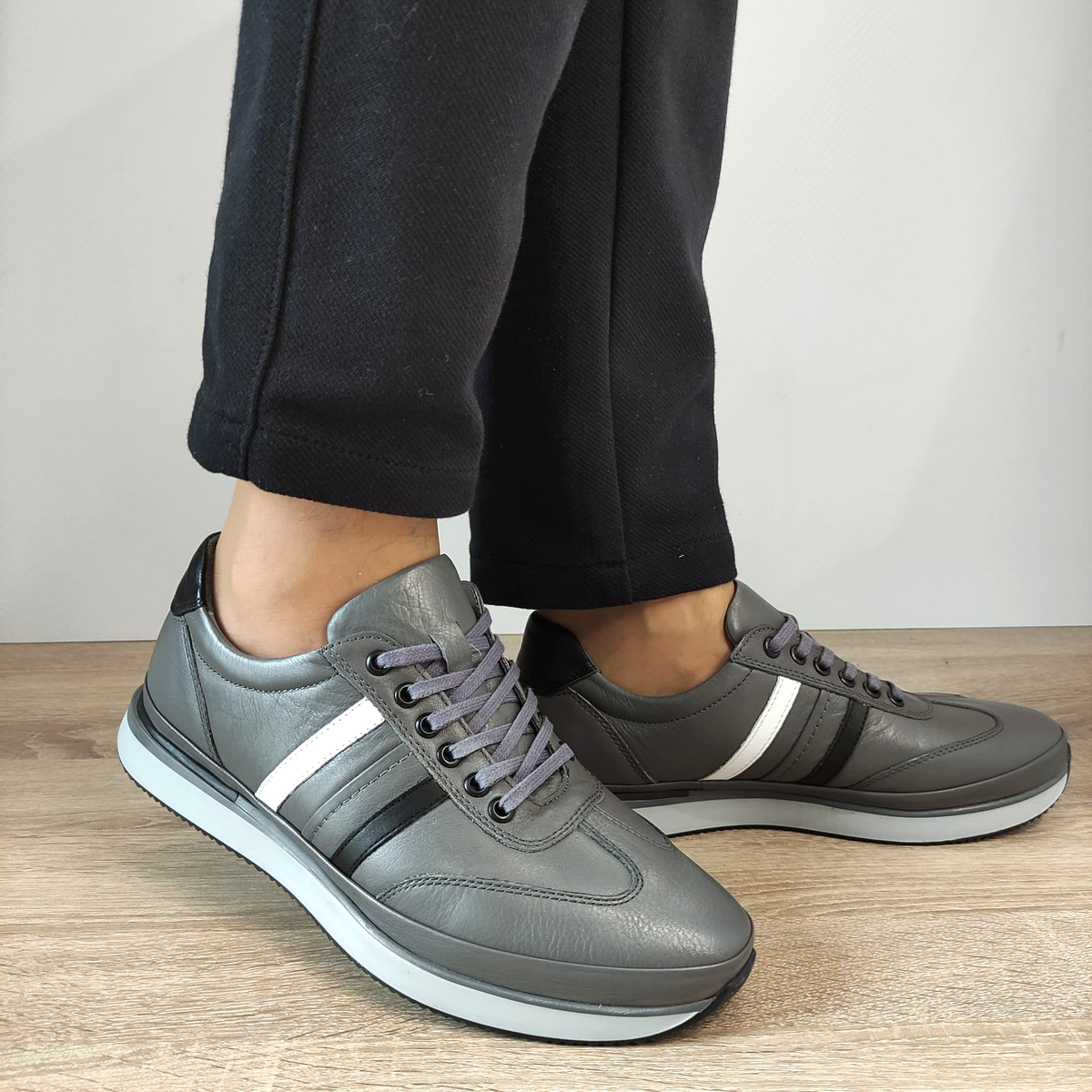 PANTOFI CASUAL BARBATI GORETTI B67-2101 GRI - imagine 2