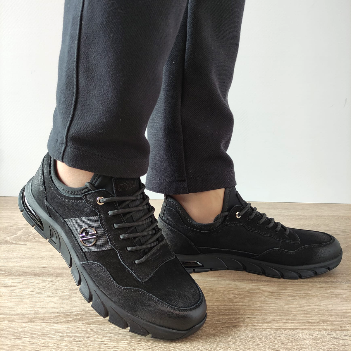 PANTOFI CASUAL BARBATI MELS 5205B NEGRI VELUR - imagine 3