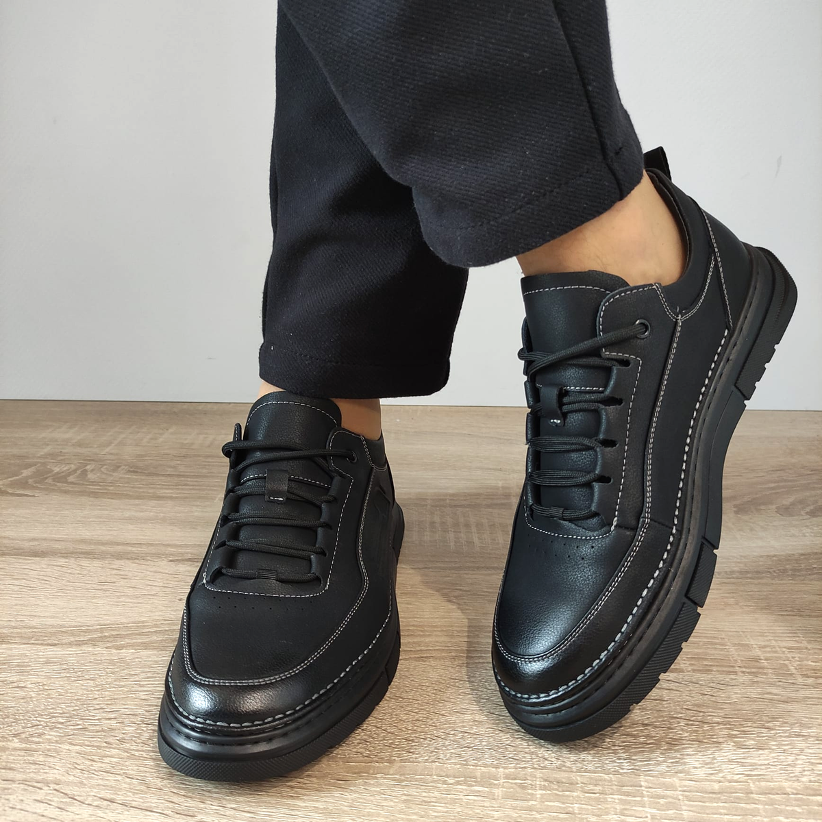 PANTOFI CASUAL BARBATI MELS WM807 NEGRI - imagine 3