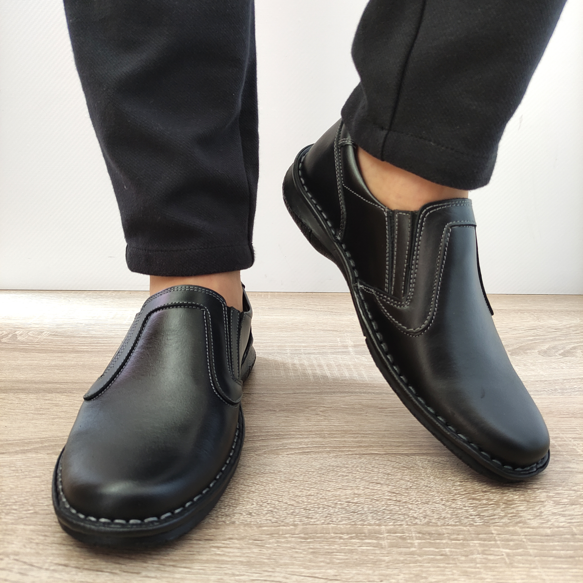 PANTOFI CASUAL BARBATI NICOLIS 202316 NEGRI - imagine 3