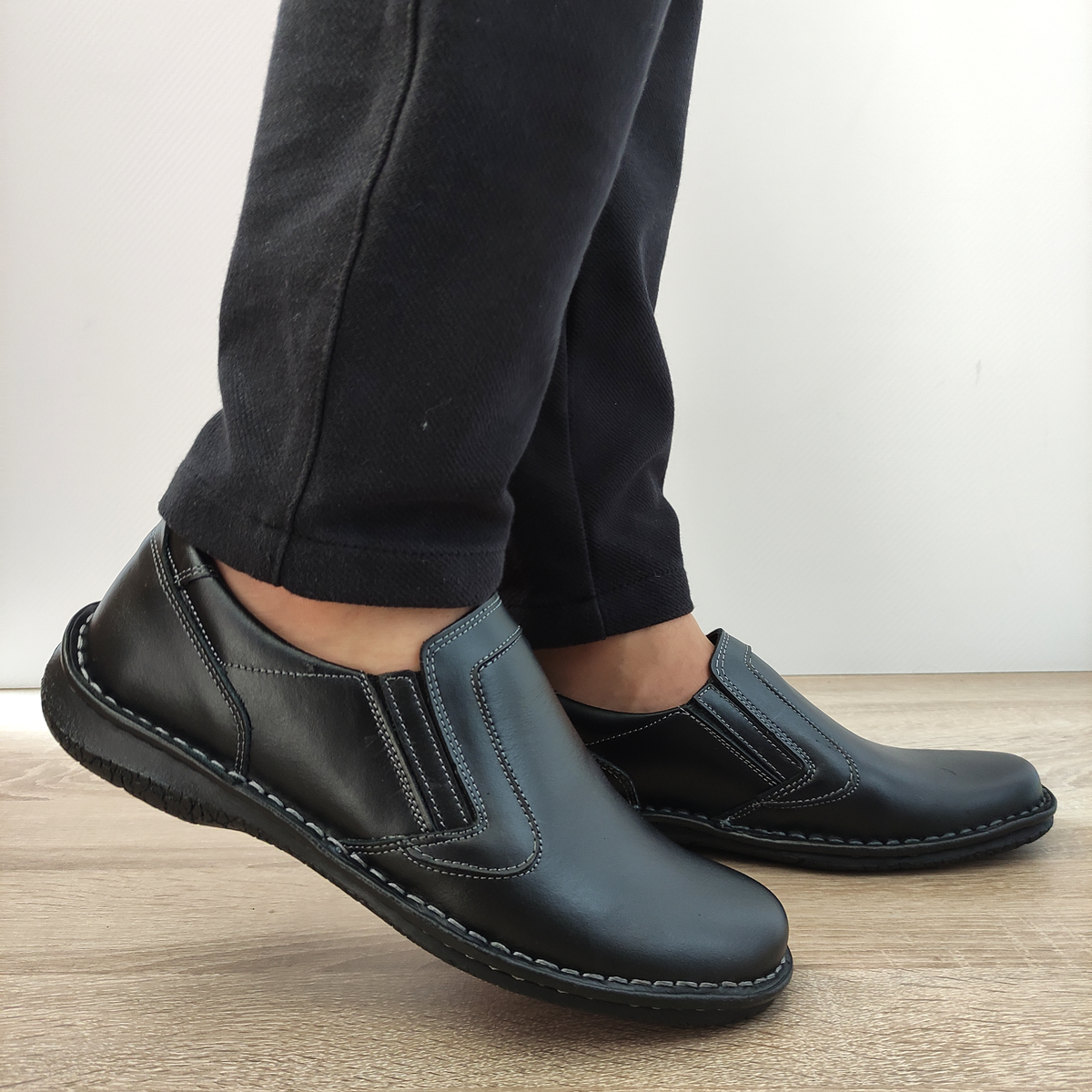 PANTOFI CASUAL BARBATI NICOLIS 202316 NEGRI - imagine 2