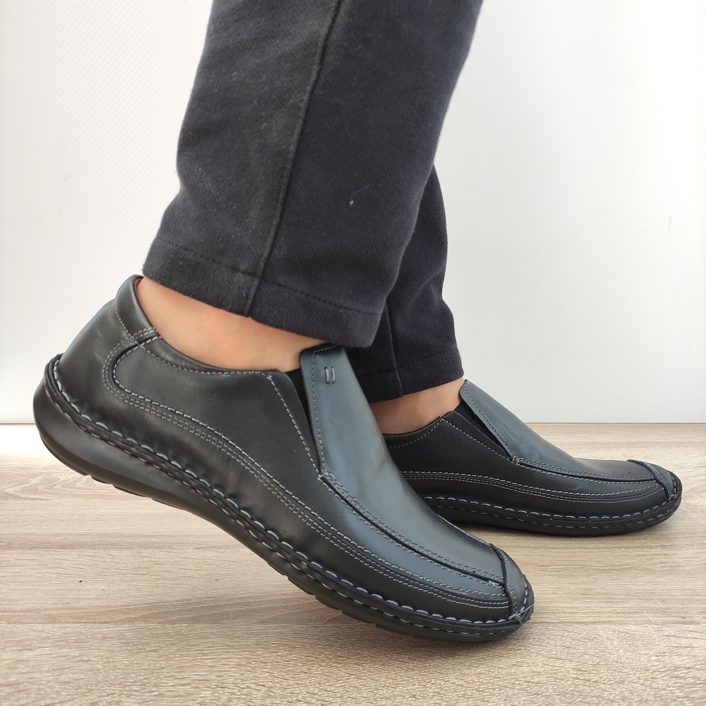 PANTOFI CASUAL BARBATI NICOLIS 203020 NEGRI - imagine 2