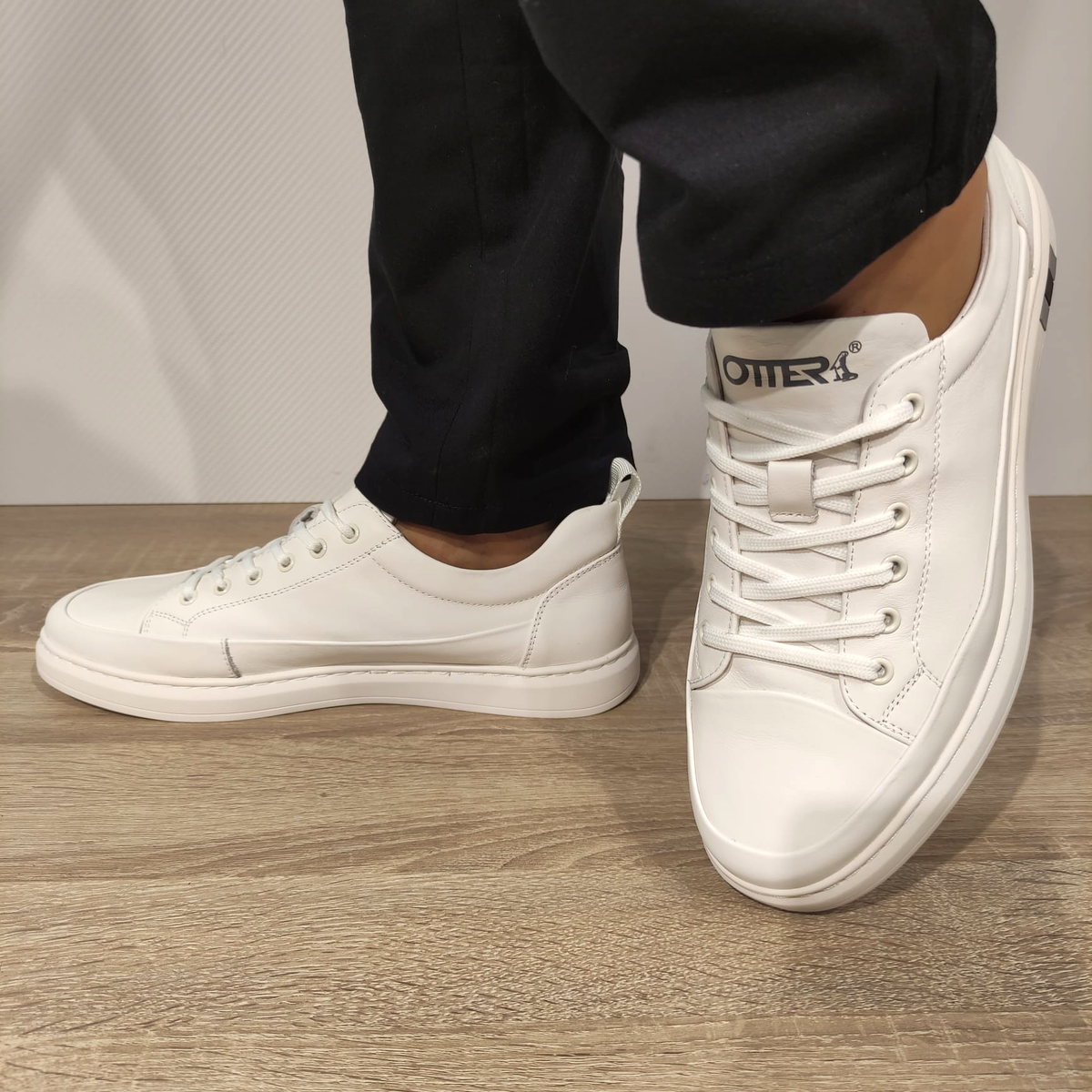 PANTOFI CASUAL BARBATI OTTER 220019B 13-N ALBI - imagine 2