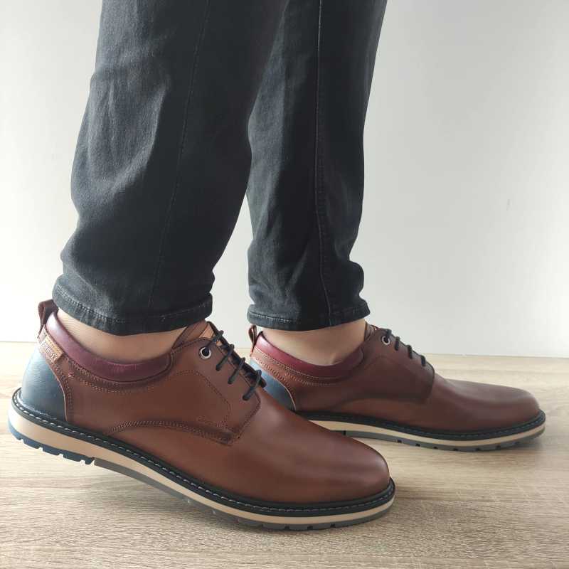 PANTOFI CASUAL BARBATI PIKOLINOS M8J-4183 MARO CU ALBASTRU - imagine 2