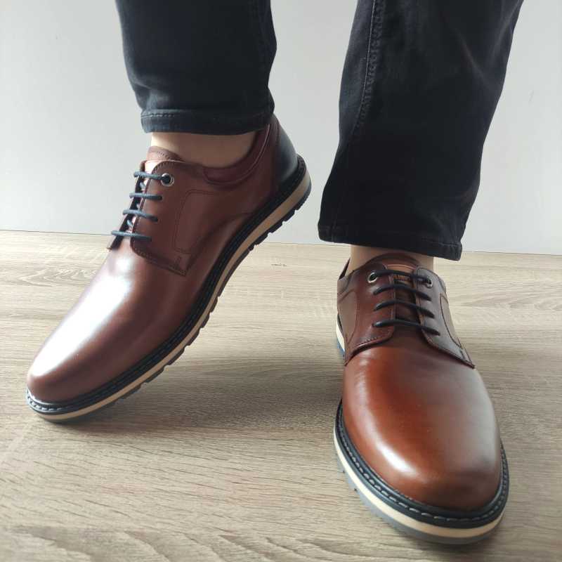 PANTOFI CASUAL BARBATI PIKOLINOS M8J-4183 MARO CU ALBASTRU - imagine 4