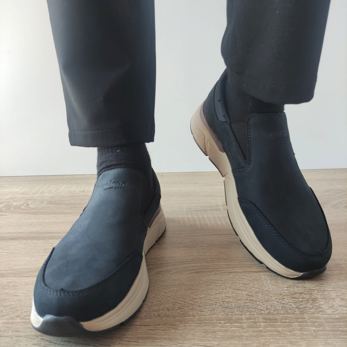 PANTOFI CASUAL BARBATI RIEKER B5061-14 ALBASTRI - imagine 4