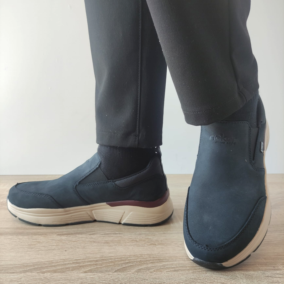 PANTOFI CASUAL BARBATI RIEKER B5061-14 ALBASTRI - imagine 2