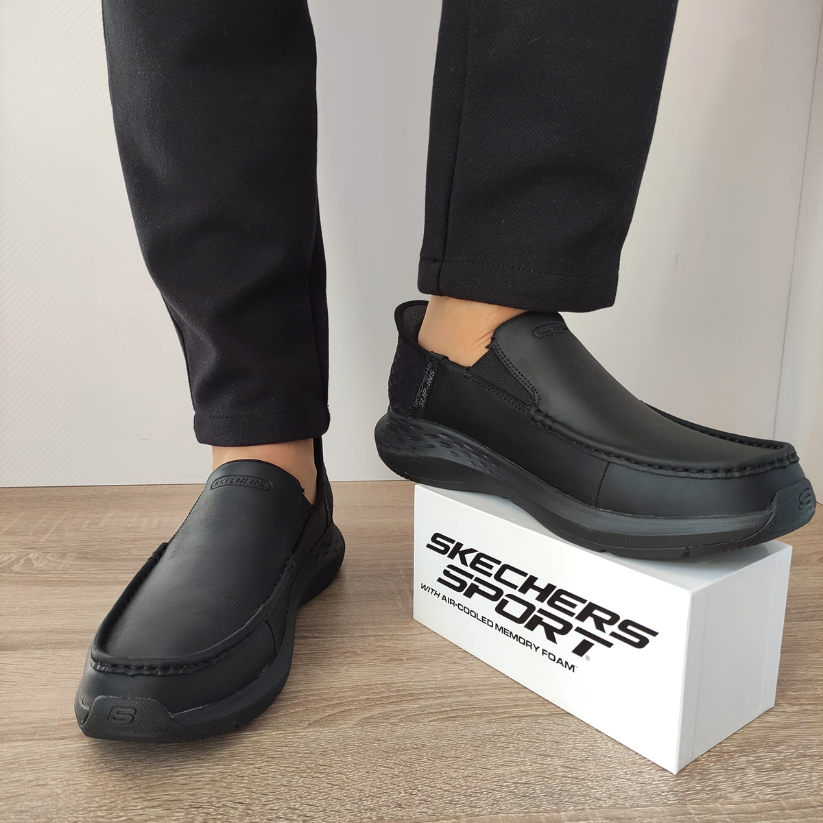 PANTOFI CASUAL BARBATI SKECHERS 204866 BBK - imagine 6