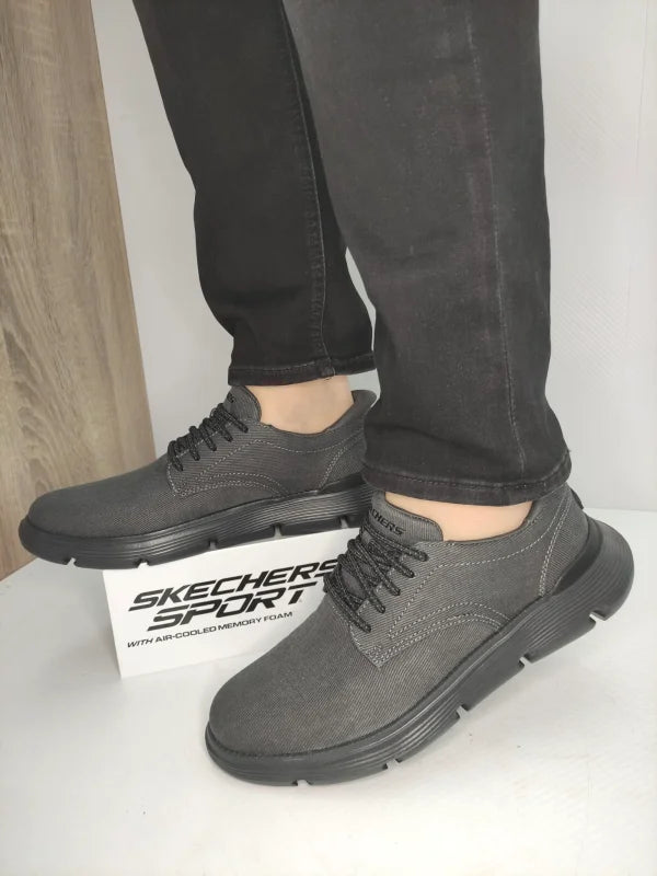 PANTOFI CASUAL BARBATI SKECHERS 205352 BLK - imagine 4