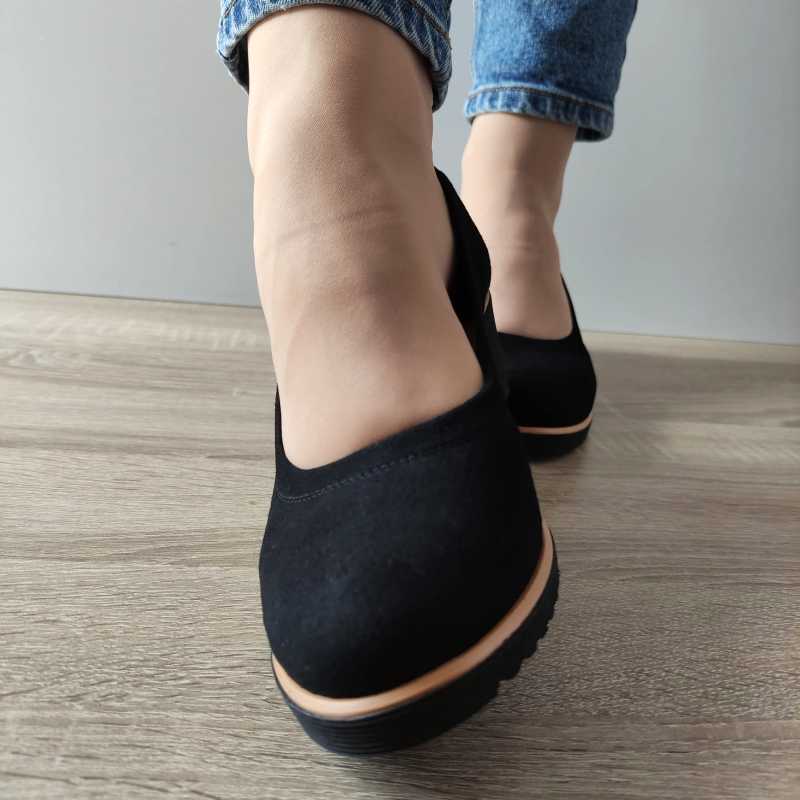 PANTOFI CASUAL DAMA AGA 1435 19 NEGRI VELUR - imagine 3