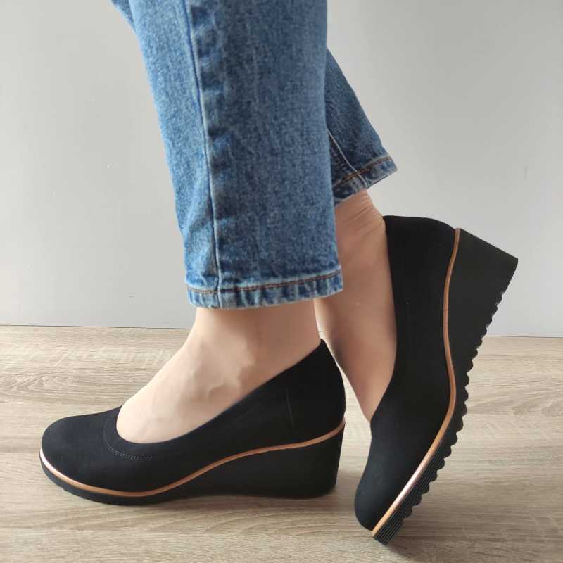 PANTOFI CASUAL DAMA AGA 1435 19 NEGRI VELUR - imagine 4