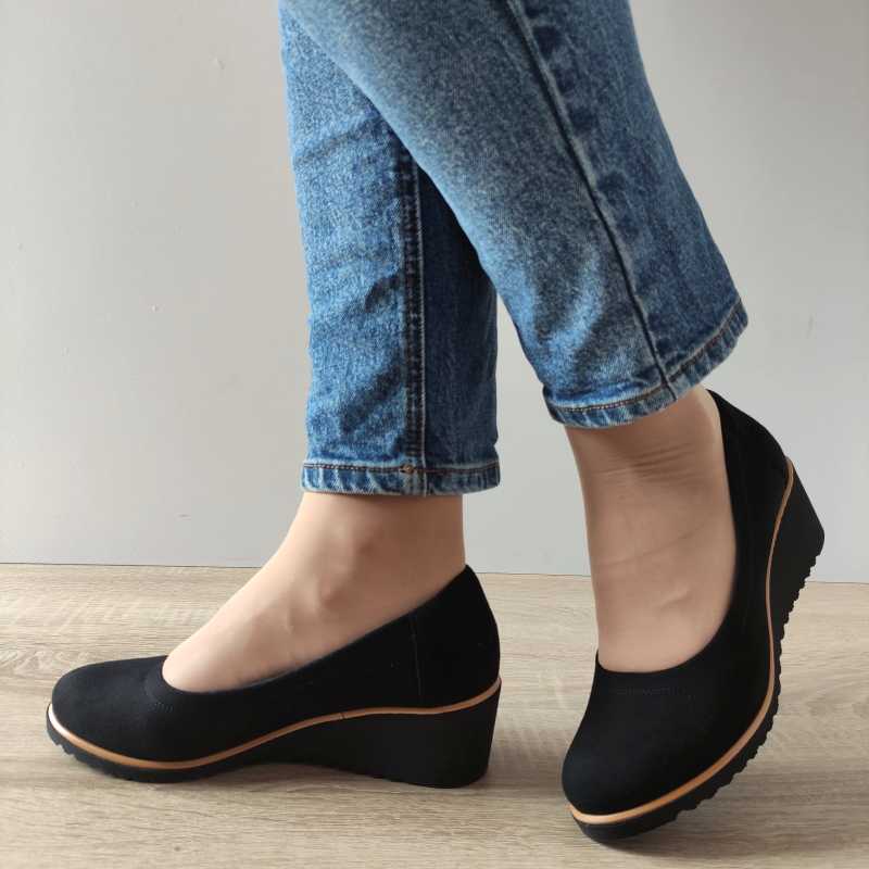 PANTOFI CASUAL DAMA AGA 1435 19 NEGRI VELUR - imagine 2