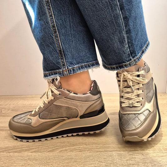 PANTOFI CASUAL DAMA ANEKKE 41390-447 GREJ METALIC