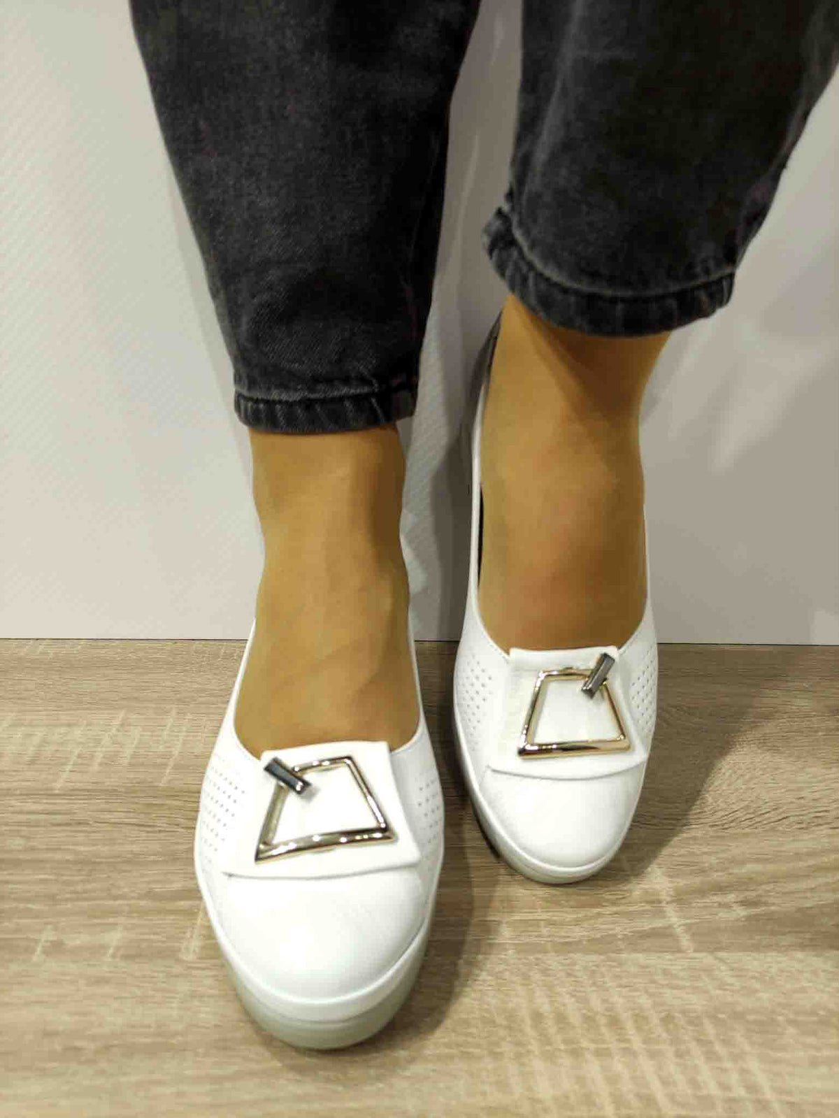 PANTOFI CASUAL DAMA ANNA VIOTTI 5356 ALBI - imagine 5