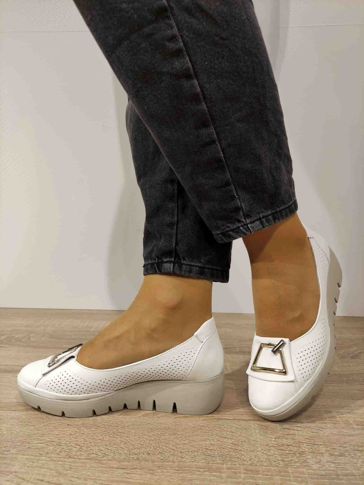 PANTOFI CASUAL DAMA ANNA VIOTTI 5356 ALBI - imagine 3