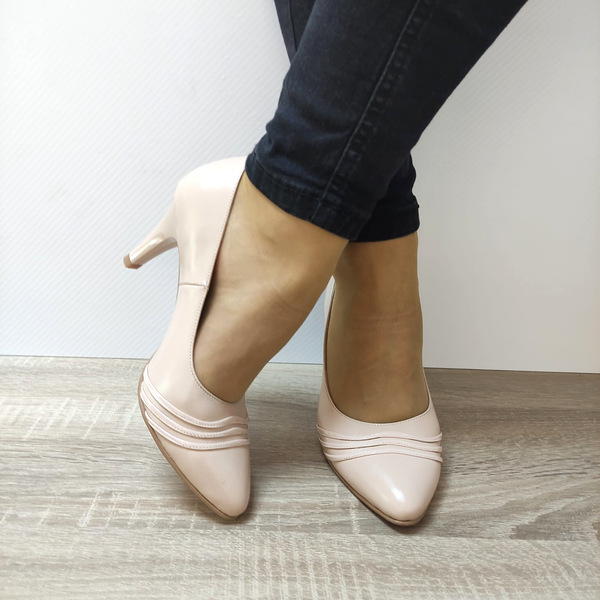 PANTOFI CASUAL DAMA ANTONIO 16216 ROZ NUDE - imagine 4