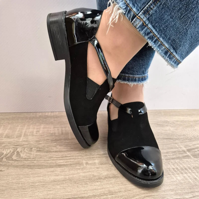 PANTOFI CASUAL DAMA ANTONIO M-43 NEGRI VELUR - imagine 3