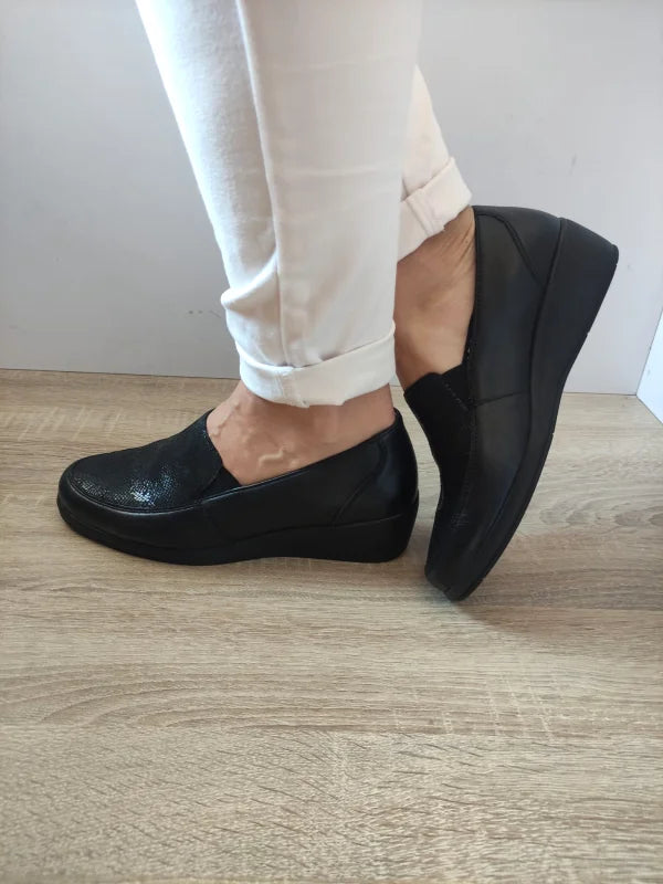 PANTOFI CASUAL DAMA CAPRICE 24352-45 033 NEGRI + REPTIL - imagine 2