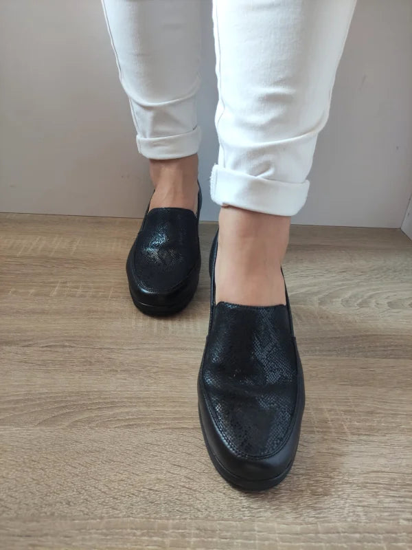 PANTOFI CASUAL DAMA CAPRICE 24352-45 033 NEGRI + REPTIL - imagine 3