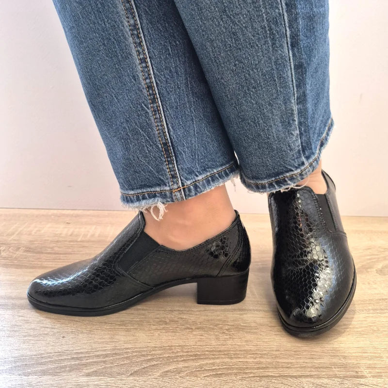PANTOFI CASUAL DAMA DOGATI 017 340 NEGRI CROCO - imagine 3