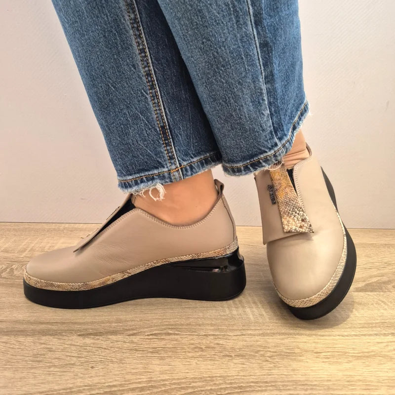 PANTOFI CASUAL DAMA DOGATI 061 242325 NUDE - imagine 2