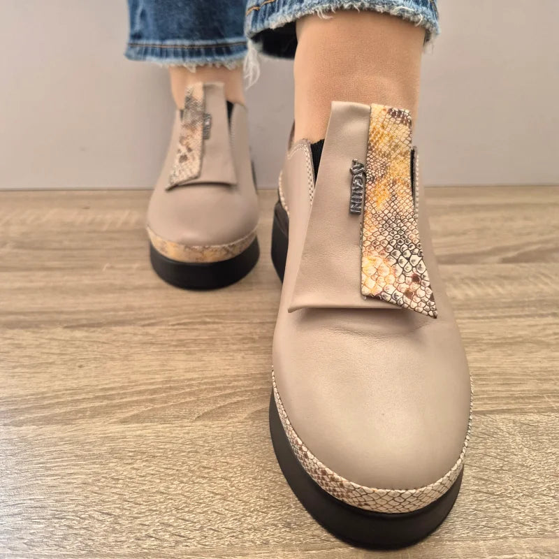 PANTOFI CASUAL DAMA DOGATI 061 242325 NUDE - imagine 3