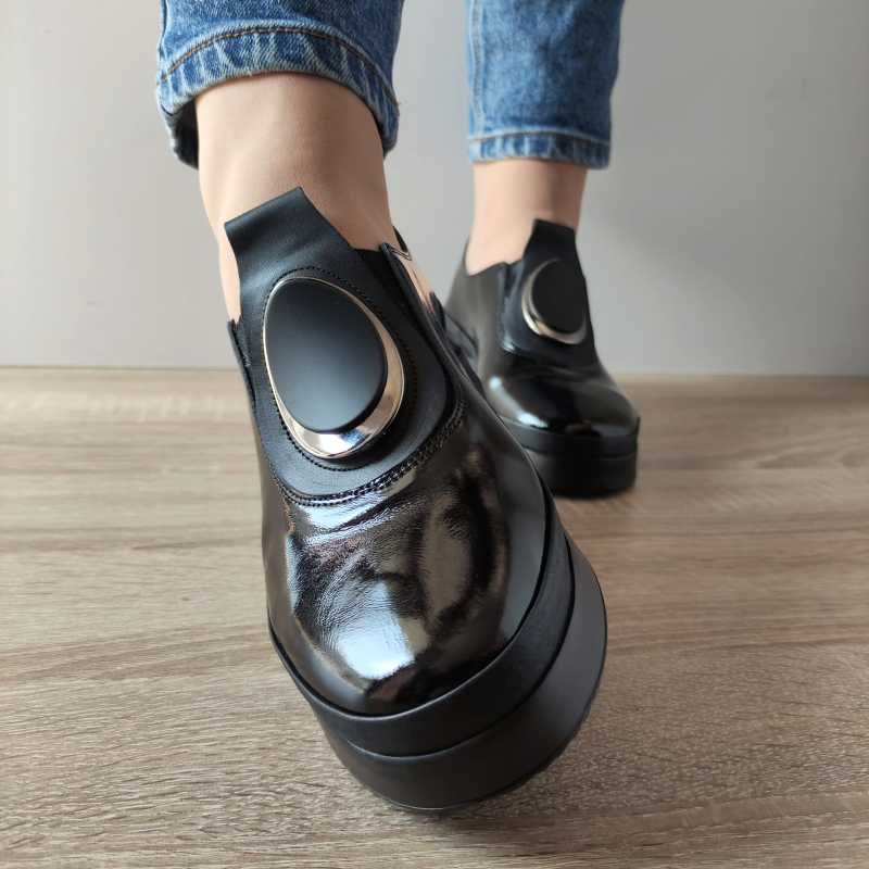 PANTOFI CASUAL DAMA DOGATI 061 2450 NEGRI LAC - imagine 3