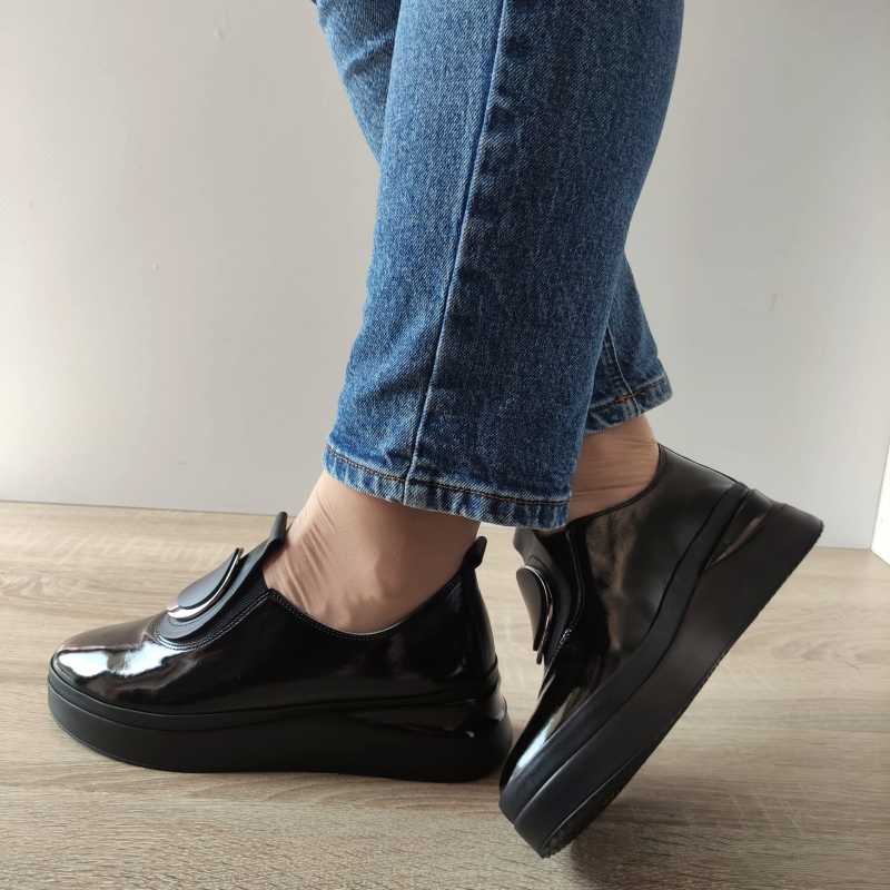PANTOFI CASUAL DAMA DOGATI 061 2450 NEGRI LAC - imagine 4