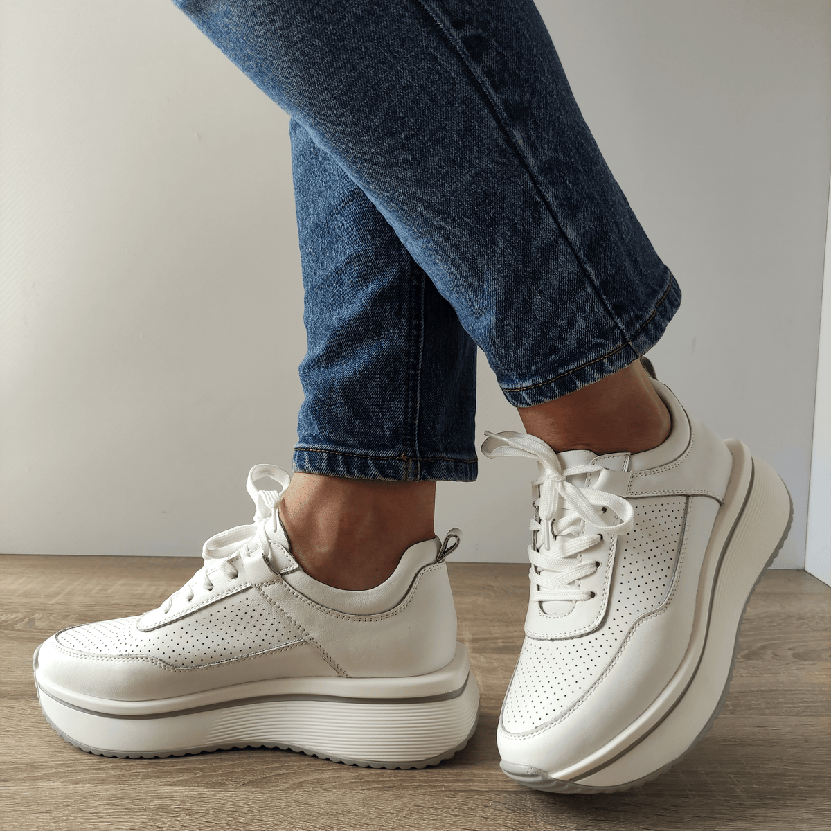 PANTOFI CASUAL DAMA FEELING 2286-1K ALBI - imagine 2