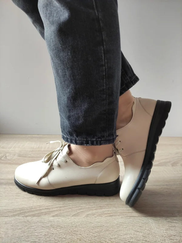 PANTOFI CASUAL DAMA FORMAZIONE 21072 CREM - imagine 3