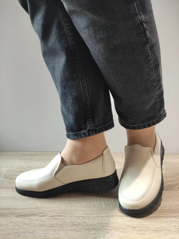 PANTOFI CASUAL DAMA FORMAZIONE 21073 CREM - imagine 5
