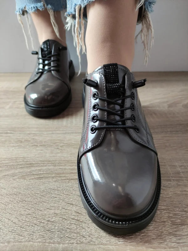 PANTOFI CASUAL DAMA FORMAZIONE 220150LTP GRI LAC - imagine 4
