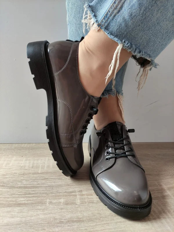 PANTOFI CASUAL DAMA FORMAZIONE 220150LTP GRI LAC - imagine 5