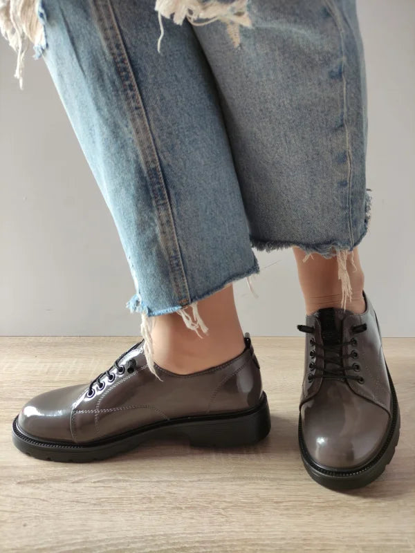 PANTOFI CASUAL DAMA FORMAZIONE 220150LTP GRI LAC - imagine 2