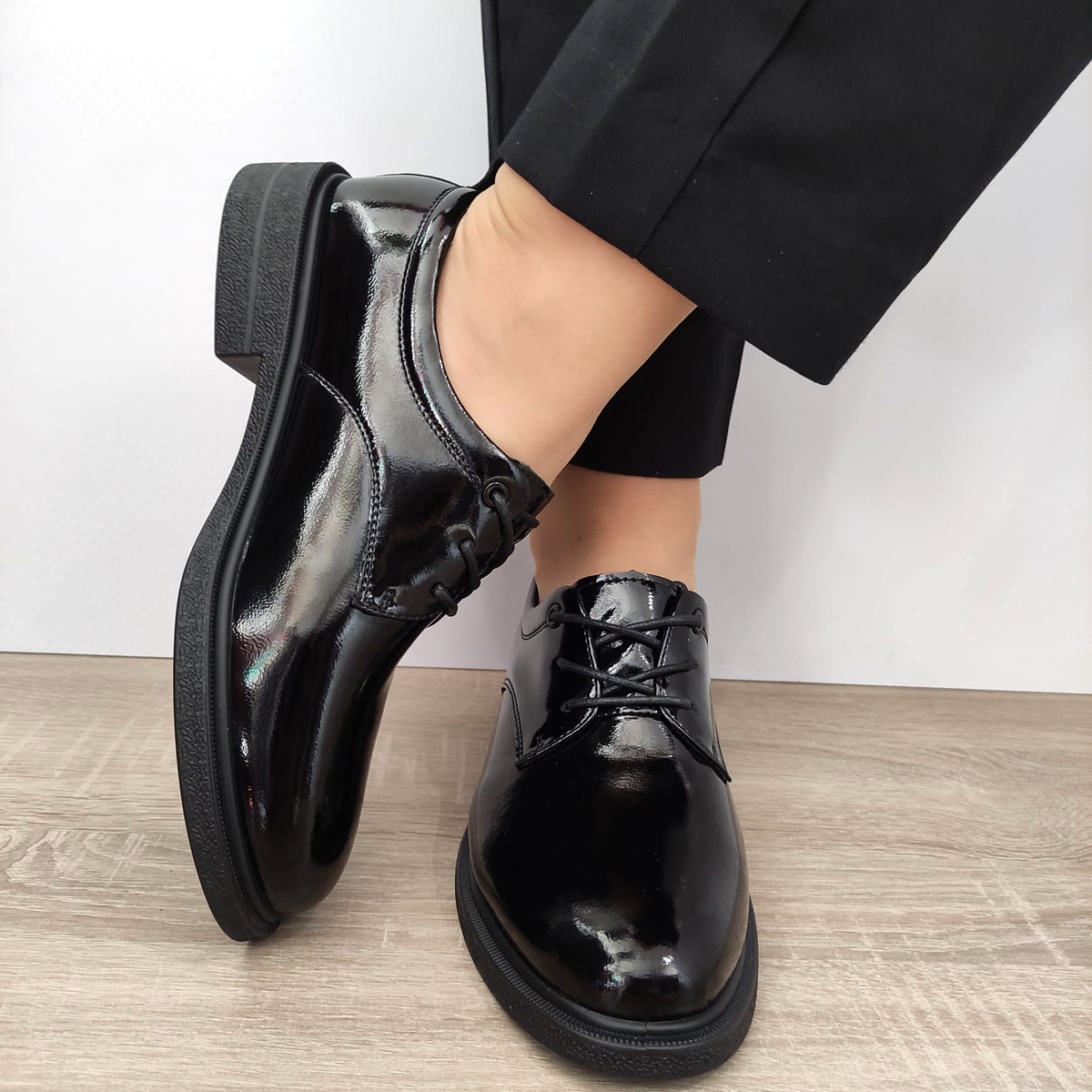 PANTOFI CASUAL DAMA FORMAZIONE 30028L NEGRI LAC - imagine 5