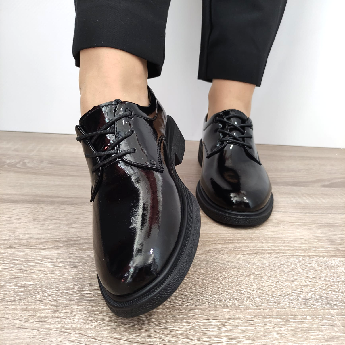 PANTOFI CASUAL DAMA FORMAZIONE 30028L NEGRI LAC - imagine 2
