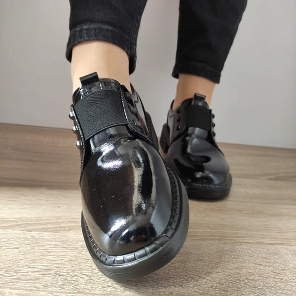 PANTOFI CASUAL DAMA FORMAZIONE 30906L NEGRI LAC - imagine 4