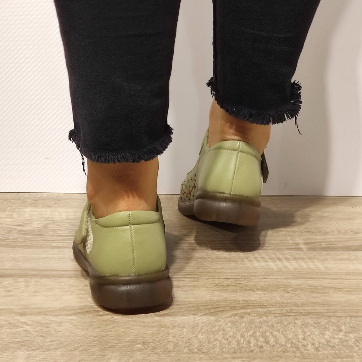 PANTOFI CASUAL DAMA FORMAZIONE 31682 VERDE OLIVE - imagine 4