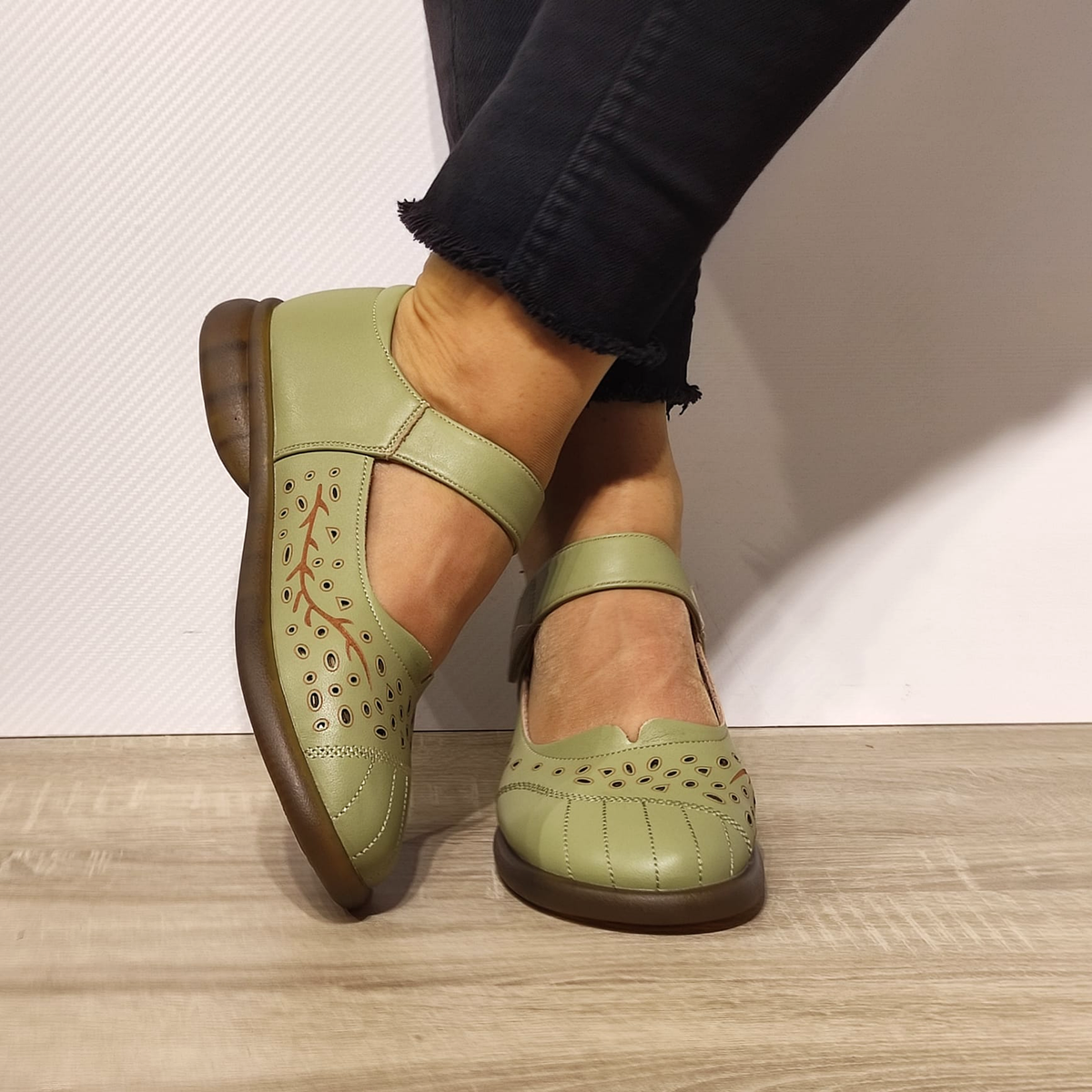 PANTOFI CASUAL DAMA FORMAZIONE 31682 VERDE OLIVE - imagine 5