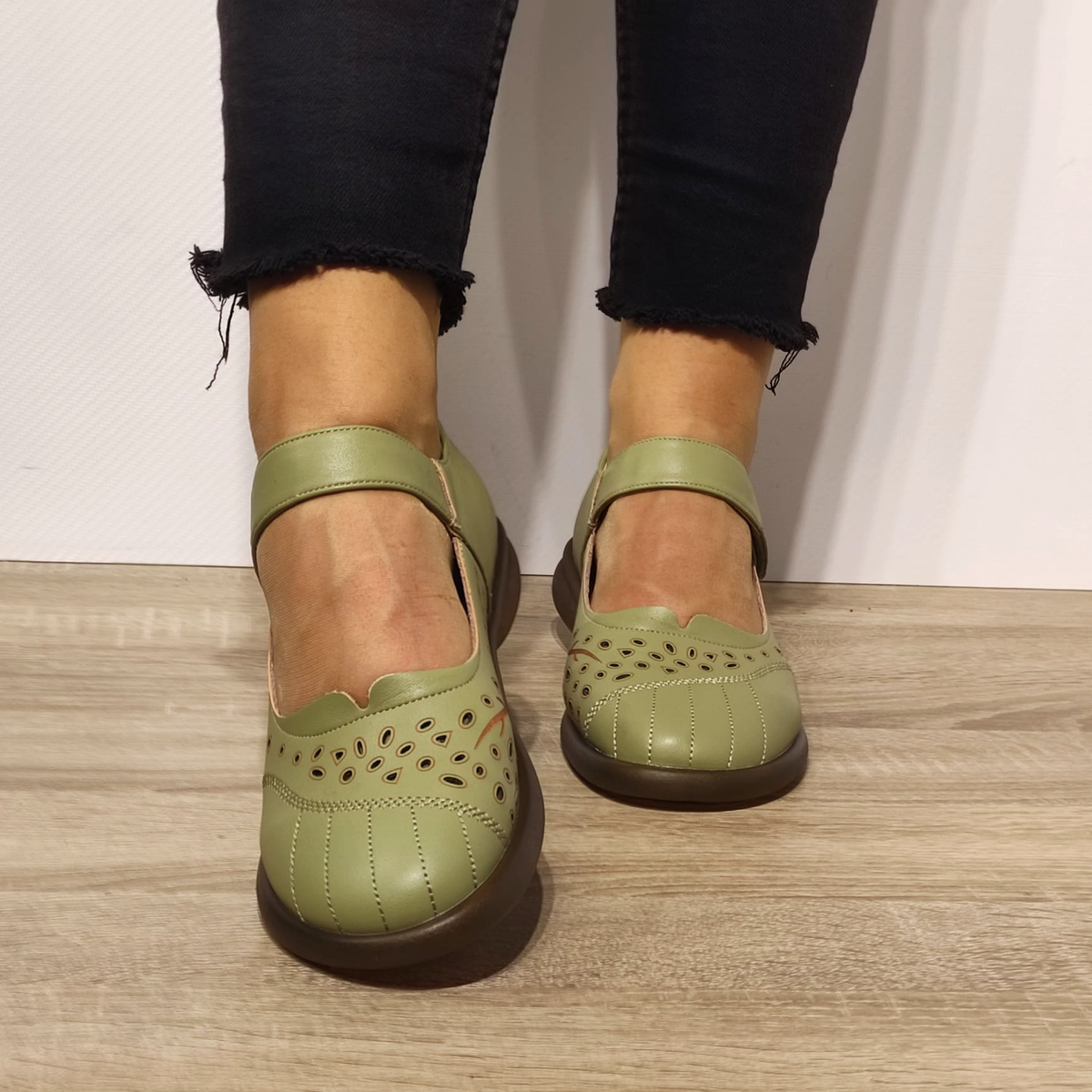 PANTOFI CASUAL DAMA FORMAZIONE 31682 VERDE OLIVE - imagine 6