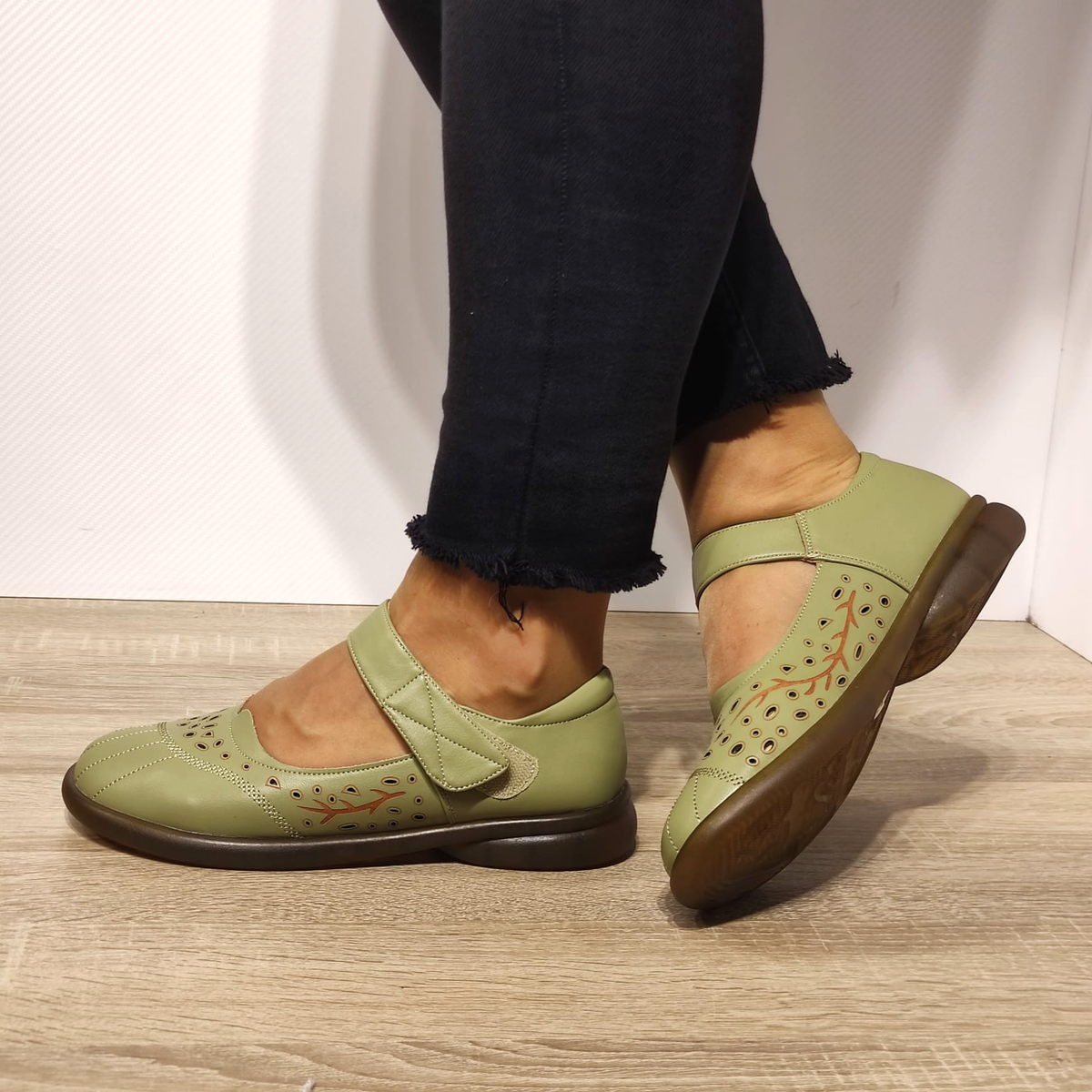 PANTOFI CASUAL DAMA FORMAZIONE 31682 VERDE OLIVE - imagine 8
