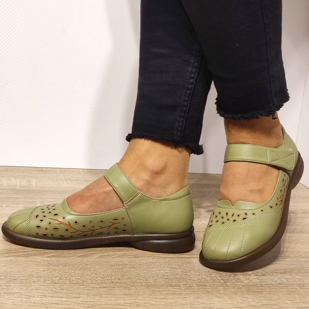 PANTOFI CASUAL DAMA FORMAZIONE 31682 VERDE OLIVE - imagine 3