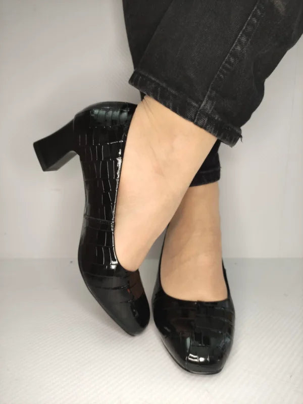 Pantofi Casual Damă Formazione 7395 Negri – Piele Naturală – vedere 2