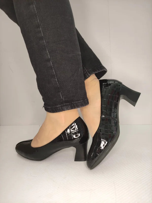 Pantofi Casual Damă Formazione 7395 Negri – Piele Naturală – vedere 1