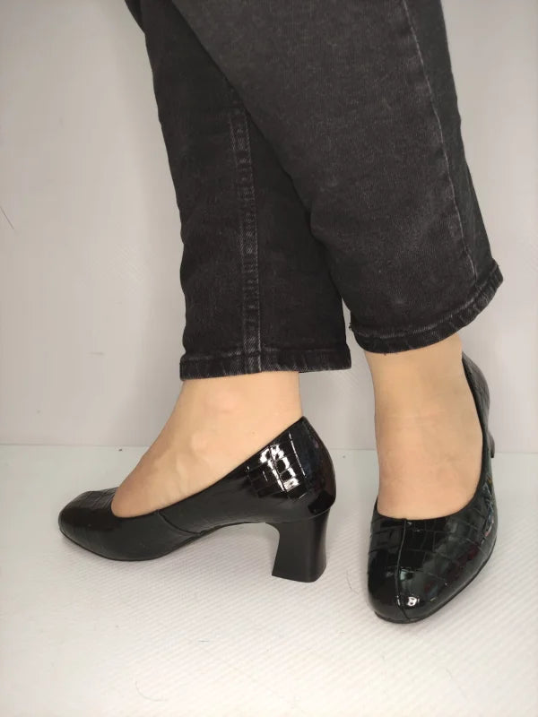 Pantofi Casual Damă Formazione 7395 Negri – Piele Naturală – vedere 3
